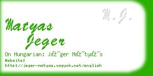 matyas jeger business card